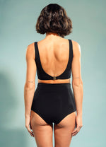 Ruched High Waisted Swim Set in Under Oceanic Coal