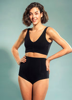 Ruched High Waisted Swim Set in Under Oceanic Coal