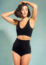 Ruched High Waisted Swim Set in Under Oceanic Coal