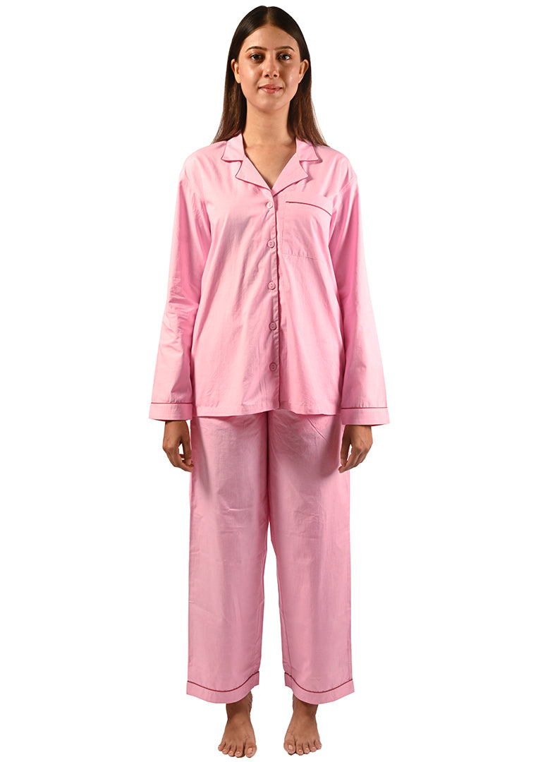 Cotton Pajamas set in cherry blossom pink – Trove Label