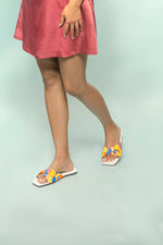 TROVE X MAWA "Mango Mojito" Crisscross Flats in Beach Current Print