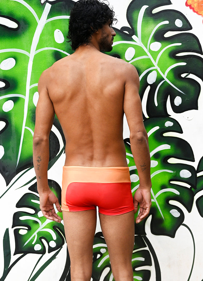 Color Contrast Swim Trunks in Sun Out Gradient