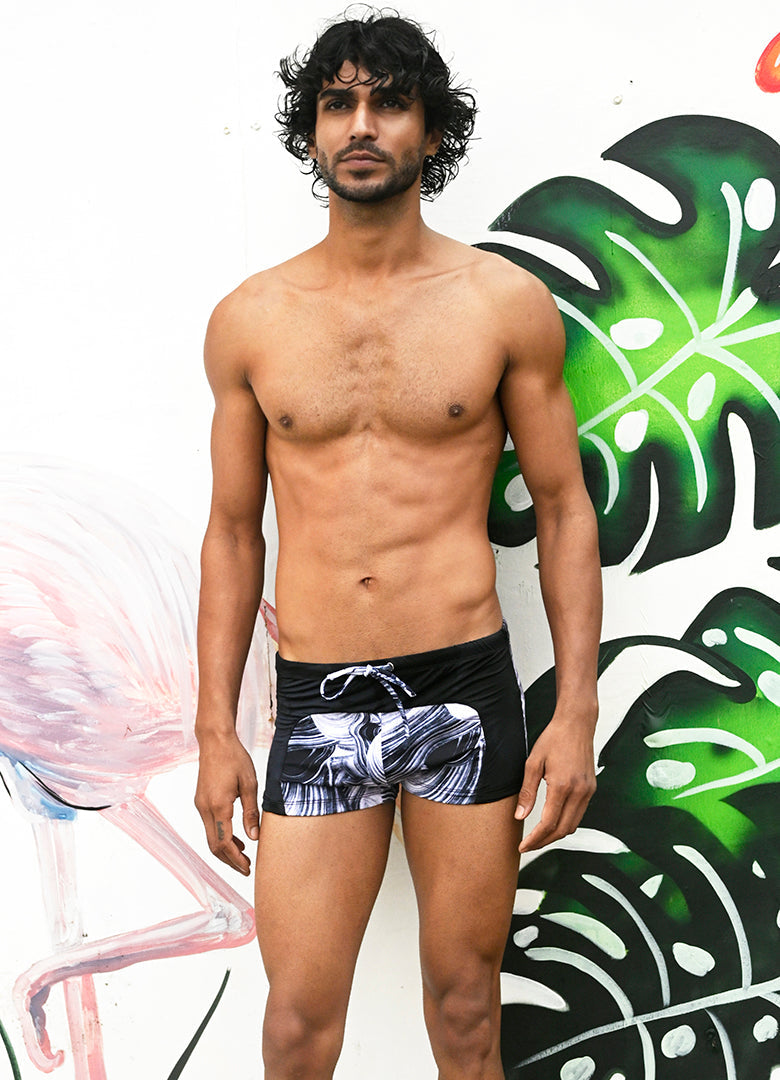 Cut & Sew Swim Trunks in Imprints of Flow Vivid Wavelets