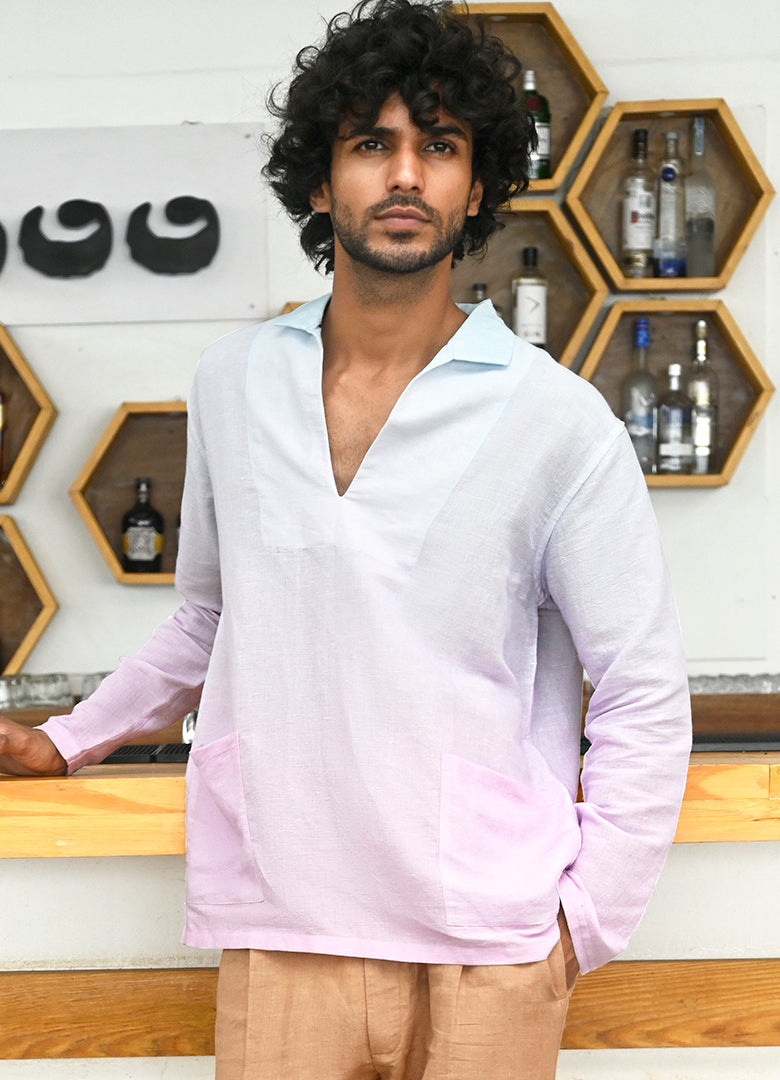 V- Neck Relax Fit Shirt in Pretty Gradient