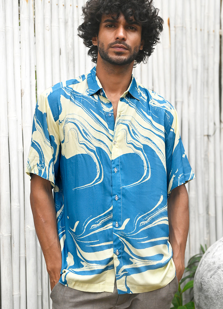 Resort Shirt in Ocean Splash Print