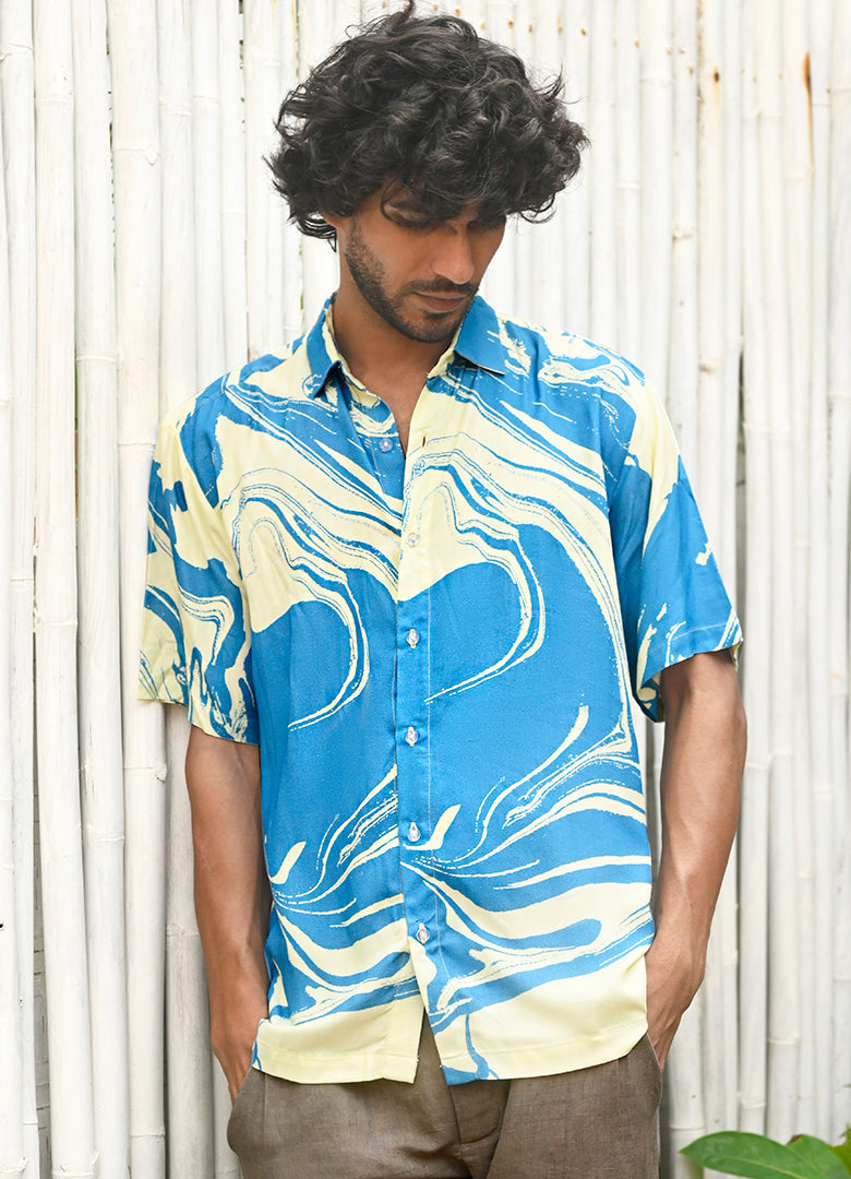 Resort Shirt in Ocean Splash Print