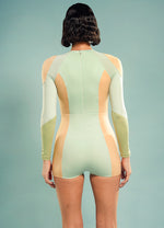 Contoured Surf Suit in Pastel Color Blocking