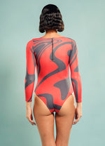 Santoshi Shetty In Inverted V Reveal Body Suit In Imprint Of Flow Vivid Wavelets