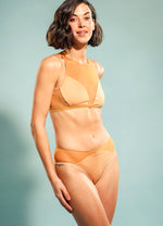 Round Neck Mesh-kini in Lite Brown Hue