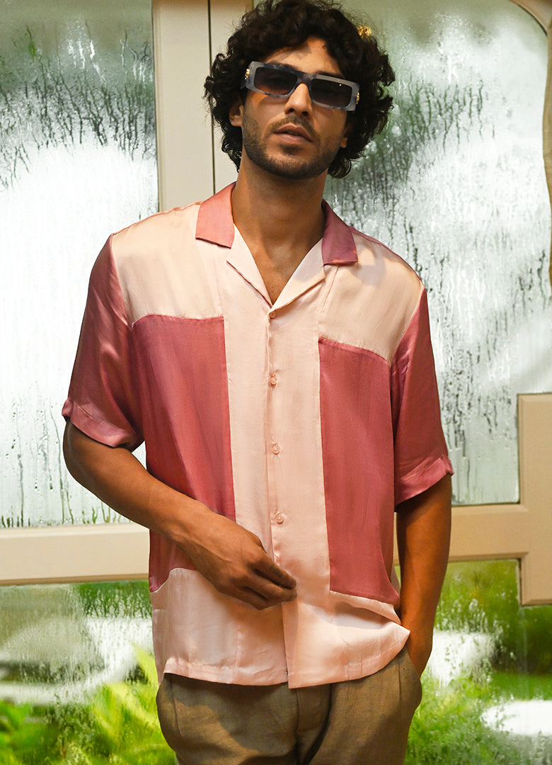 Cut and Sew Cuban Satin Shirt