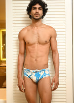 Basic  Swim Briefs in Ocean Splash Print