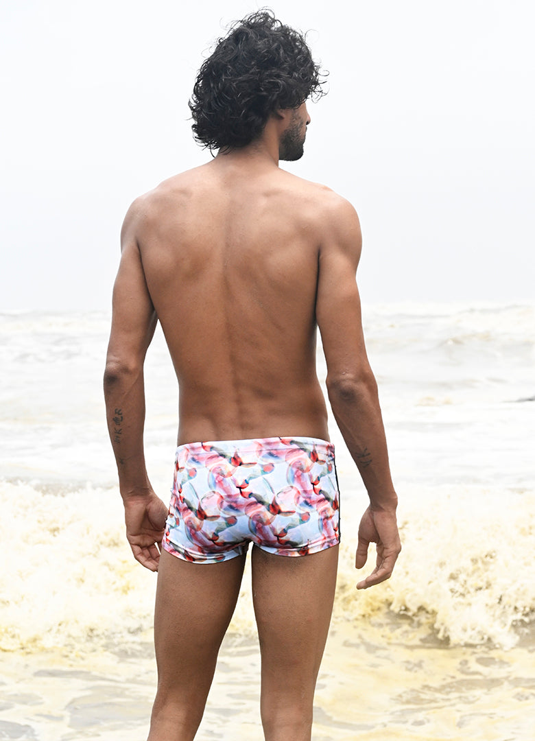 Cut & Sew Swim Trunks in Salty Sea Bubbles